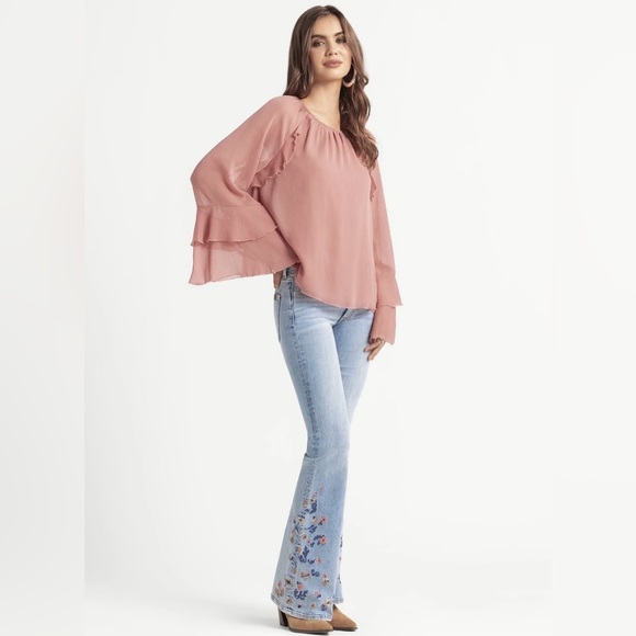 (Q4) Jessica Simpson Daisy Skinny Flared Jeans for women, size 6,embroidere NWT - Picture 4 of 16